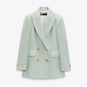 ZARA TEXTURED DOUBLE BREASTED BLAZER